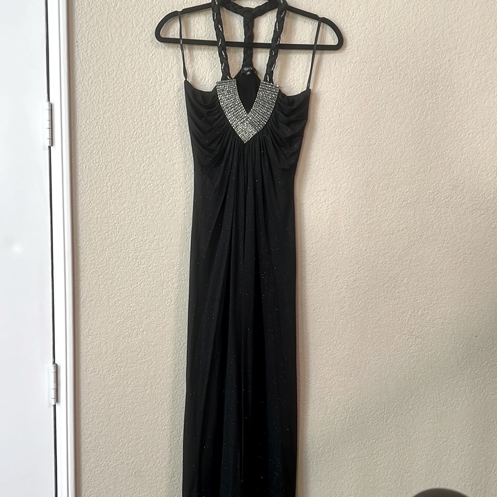Sky Brand Black Rhinestone Sparkle Maxi Dress M